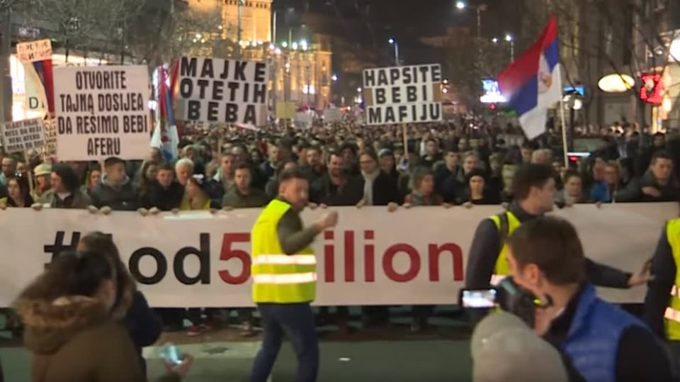 Bělehradské protesty 2019 foto youtube RFE